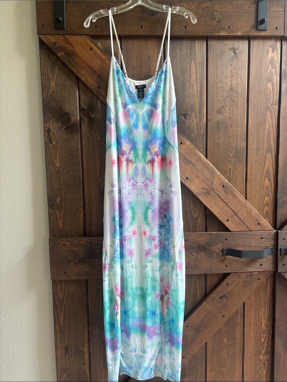 AFRM Multi-Color Watercolor Slip Dress